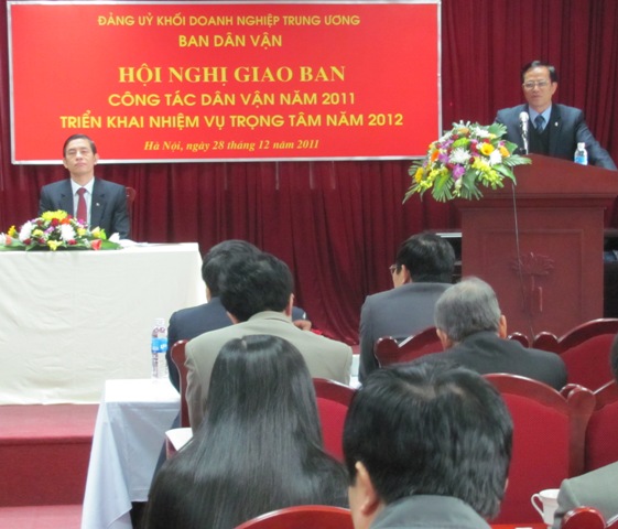 Đ/c Nguyễn Văn Ngọc-Phó Bí thư Đảng ủy Khối  phát biểu chỉ đạo công tác Dân vận