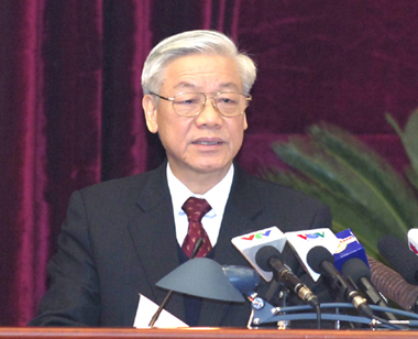 Tổng Bí thư Nguyễn Phú Trọng phát biểu bế mạc Hội nghị - Ảnh Chinhphu.vn