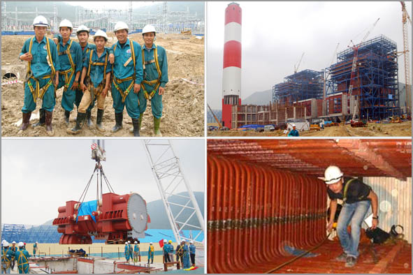 Một số hình ảnh trên công trường Vũng Áng - Ảnh: NB, MH