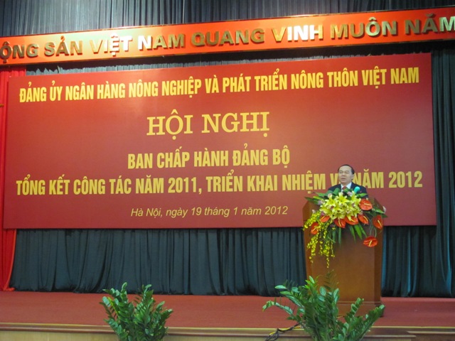 Đ/c Nguyễn Ngọc Bảo-Bí thư Đảng ủy, Chủ tịch HĐTV  AGRIBANK                                             Phát biểu chỉ đạo công tác Đảng và chuyên môn 