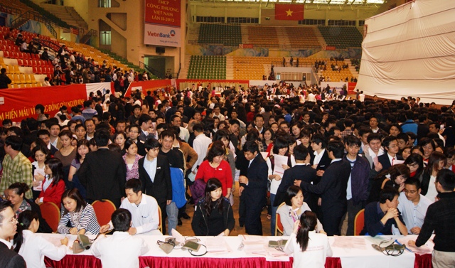 Quang cảnh Ngày hội hiến máu nhân đạo