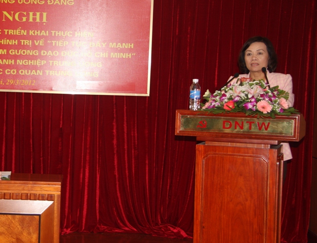 Phát biểu của đồng chí đại diện lãnh đạo Ban Dân vận Trung ương 