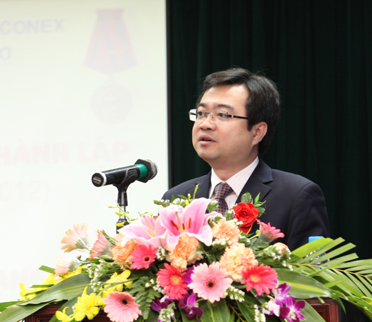 Đ/c Nguyễn Thanh Nghị, Ủy viên dự khuyết TW Đảng, Thứ trưởng Bộ Xây dựng phát biểu tại lễ kỷ niệm.