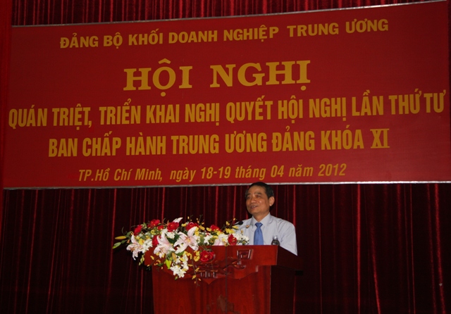 Đồng chí Trương Quang Nghĩa, Ủy viên TW Đảng, Bí thư Đảng ủy Khối DNTW quán triệt Nghị quyết Trung ương 4 