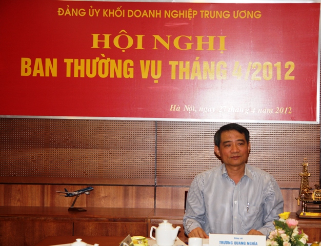 Đồng chí Trương Quang Nghĩa, Ủy viên Trung ương Đảng, Bí thư Đảng ủy Khối Doanh nghiệp Trung ương chủ trì Hội nghị