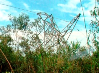 Hiện trường vụ đổ cột điện