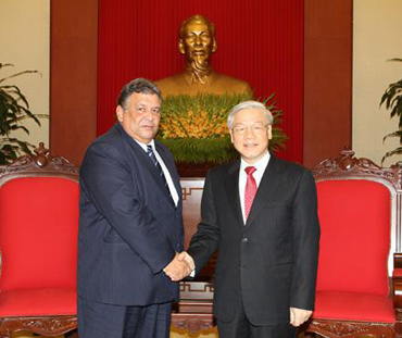 Tổng Bí thư Nguyễn Phú Trọng tiếp đồng chí Marino Murllo Jorge 