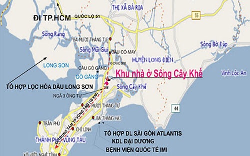  Vinachem rút khỏi dự án lọc hóa dầu 4 tỷ USD  Địa điểm dự kiến xây tổ hợp lọc hóa dầu Long Sơn