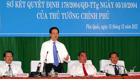 Thủ tướng Nguyễn Tấn Dũng: Phú Quốc phát huy tối đa các tiềm năng, lợi thế để phục vụ cho phát triển kinh tế-xã hội