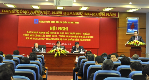 Đồng chí Nguyễn Văn Ngọc, Phó Bí thư Đảng ủy Khối Doanh nghiệp Trung ương đánh giá cao những thành tích của Tập đoàn Dầu khí Quốc gia Việt Nam trong năm 2012 và tin tưởng rằng năm 2013, Tập đoàn sẽ tiếp tục hoàn thành tốt nhiệm vụ chính trị được Đảng và Nhà nước tin cậy giao phó