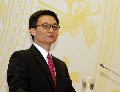 Bộ trưởng, Chủ nhiệm Vũ Đức Đam chủ trì họp báo thường kỳ tháng 2/2013 của Văn phòng Chính phủ. -