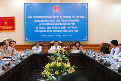 Chủ tịch nước làm việc với Ban cán sự Đảng Bộ Tư pháp