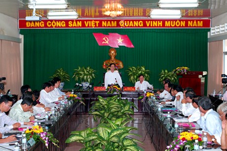 Thủ tướng Nguyễn Tấn Dũng phát biểu tại buổi làm việc với lãnh đạo tỉnh Đồng Tháp, chiều 10/9.