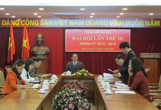 Đại hội chi bộ Ban Dân vận nhiệm kỳ 2013 - 2015