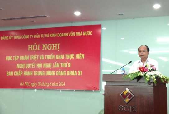 Đồng chí Lại Văn Đạo - Bí thư Đảng ủy, Tổng giám đốc SCIC phát biểu tại Hội nghị