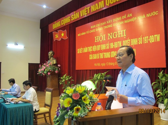 Đồng chí Lê Thanh Hải - Ủy viên Bộ Chính trị, Bí thư Thành ủy TP. Hồ Chí Minh, Phó trưởng Ban Chỉ đạo xây dựng Đề án mô hình tổ chức Đảng bộ tập đoàn kinh tế, tổng công ty, ngân hàng thương mại Nhà nước