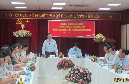 Đồng chí Vũ Trọng Kim phát biểu kết luận buổi làm việc