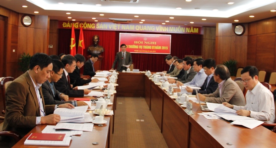 Đồng chí Bùi Văn Cường - Bí thư Đảng ủy Khối DNTW phát biểu tại Hội nghị