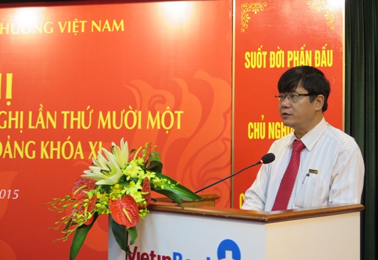 Đồng chí Trần Kiên Cường - Phó Bí thư thường trực Đảng ủy VietinBank phát biểu tại Hội nghị