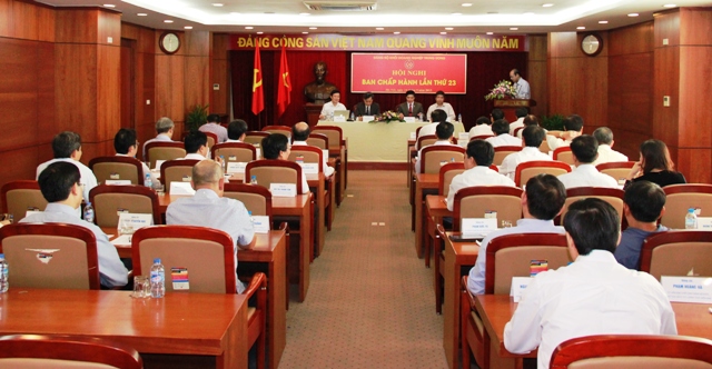 Quang cảnh Hội nghị Ban Chấp hành Đảng bộ Khối lần thứ 23.