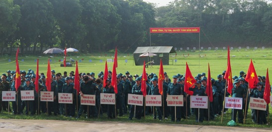 Lực lượng dân quân tự vệ các cơ quan, đơn vị tham gia Hội thao