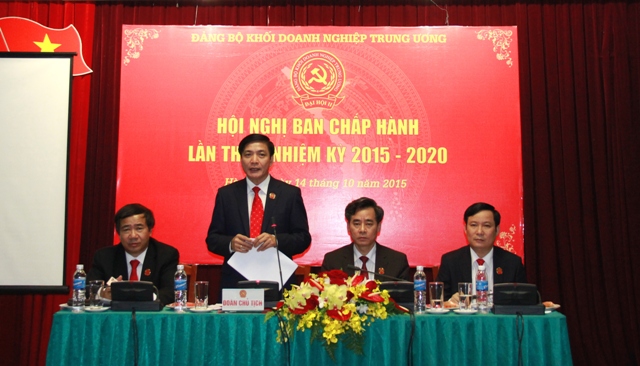 Đoàn Chủ tịch Hội nghị lần thứ I Ban Chấp hành Đảng bộ Khối nhiệm kỳ 2015 - 2020.