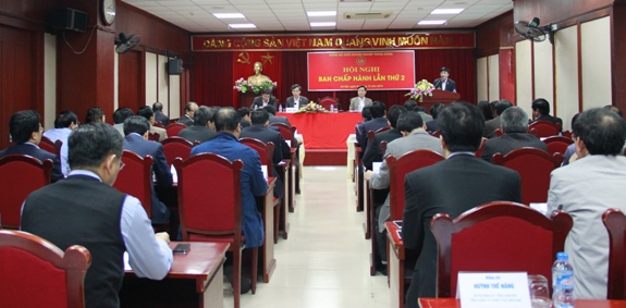 Đồng chí Bùi Văn Cường - Ủy viên dự khuyết Trung ương Đảng, Bí thư Đảng ủy Khối Doanh nghiệp Trung ương phát biểu tại Hội nghị