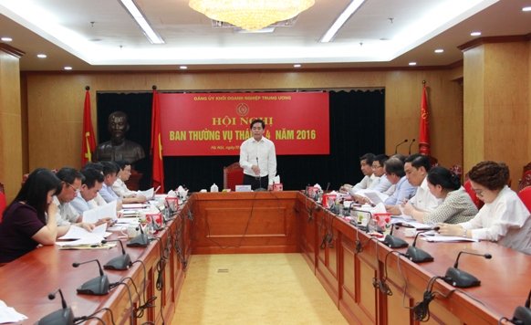 Đồng chí Phạm Viết Thanh - Ủy viên Trung ương Đảng, Bí thư Đảng ủy Khối chủ trì Hội nghị