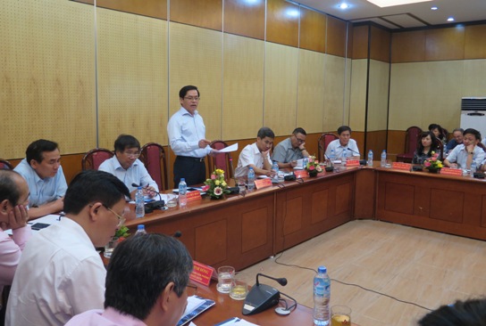 Đồng chí Phạm Viết Thanh - Ủy viên Trung ương Đảng, Bí thư Đảng ủy Khối DNTW phát biểu tại buổi làm việc