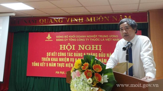 Đồng chí Trần Hữu Bình - Phó Bí thư Đảng ủy Khối DNTW phát biểu tại Hội nghị