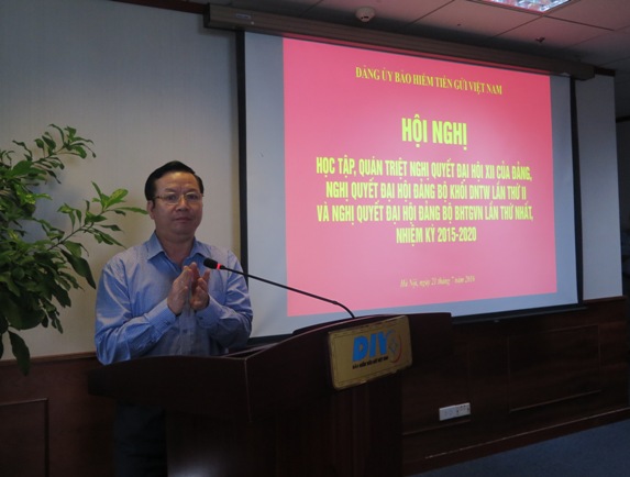 đồng chí Đào Quốc Tính - Phó Bí thư Đảng ủy, Tổng giám đốc BHTGVN phát biểu khai mạc Hội nghị