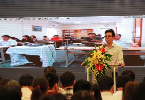 Đồng chí Lê Anh Sơn - Ủy viên BCH Đảng bộ Khối DNTW, Bí thư Đảng ủy Tổng công ty Hàng hải Việt Nam quán triệt Nghị quyết Đại hội Đảng bộ Tổng công ty