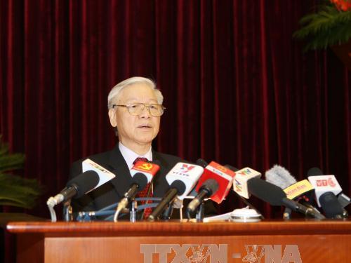 Tổng Bí thư Nguyễn Phú Trọng phát biểu khai mạc Hội nghị.