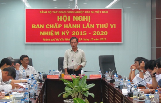 Đồng chí Trần Ngọc Thuận - Ủy viên Ban Thường vụ Đảng ủy Khối DNTW, Bí thư Đảng ủy, Tổng giám đốc VRG phát biểu chỉ đạo Hội nghị