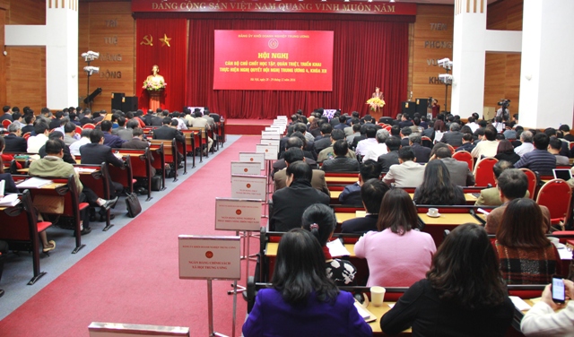 Quang cảnh Hội nghị tại điểm cầu 30 Phạm Hùng (Hà Nội).