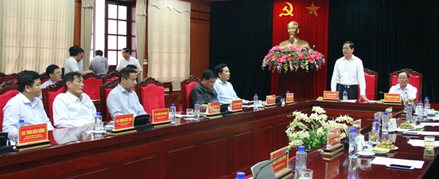 Đồng chí Phạm Viết Thanh - Ủy viên Trung ương Đảng, Bí thư Đảng ủy Khối làm việc với Tỉnh ủy, UBND, Ủy ban MTTQ tỉnh Sơn La.