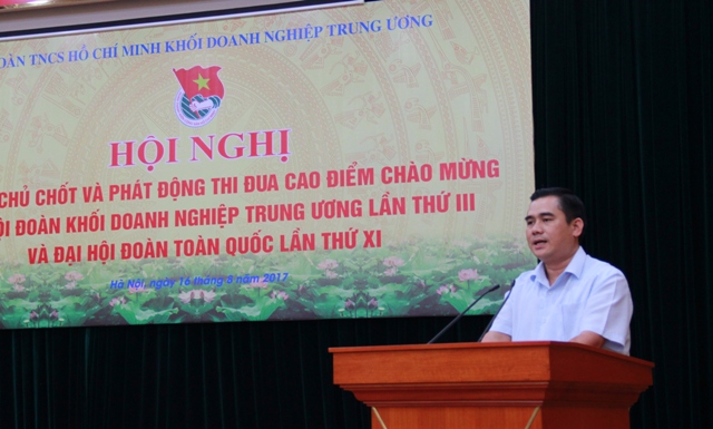 Đồng chí Vũ Đức Tú - Ủy viên BTV Trung ương Đoàn, Bí thư Đoàn Khối phát động thi đua giai đoạn 2.