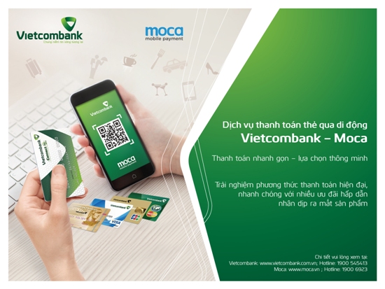 Vietcombank ra mắt dịch vụ thanh toán thẻ qua di động Vietcombank - Moca