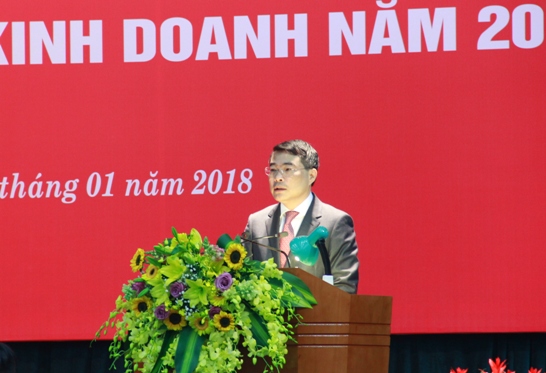 Thống đốc Ngân hàng Nhà nước Việt Nam Lê Minh Hưng phát biểu tại Hội nghị