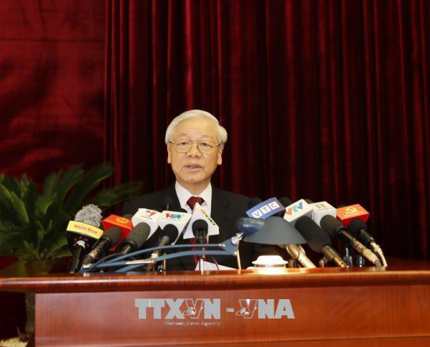 Tổng Bí thư Nguyễn Phú Trọng phát biểu khai mạc Hội nghị.