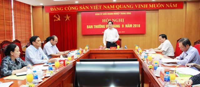 Đồng chí Phạm Viết Thanh - Ủy viên Trung ương Đảng, Bí thư Đảng ủy Khối chủ trì Hội nghị.