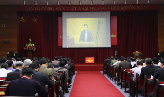 Đồng chí Phạm Minh Chính - Ủy viên Bộ Chính trị, Bí thư Trung ương Đảng, Trưởng Ban Tổ chức Trung ương giới thiệu, quán triệt Quy định số 08 - QĐi/TW.