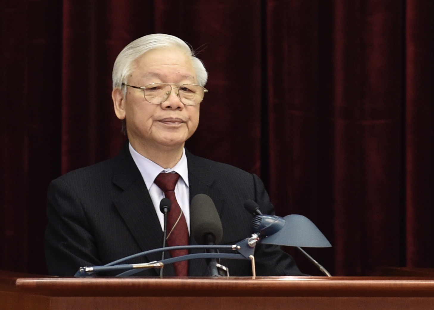 Tổng Bí thư, Chủ tịch nước Nguyễn Phú Trọng phát biểu bế mạc Hội nghị. 