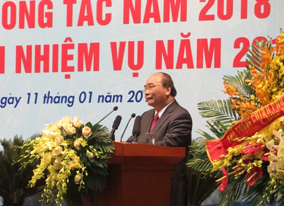 Thủ tướng Nguyễn Xuân Phúc phát biểu tại Hội nghị.