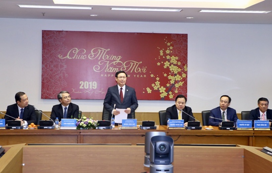 Phó Thủ tướng Vương Đình Huệ phát biểu tại buổi làm việc với VNPT