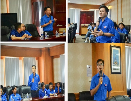 Đại diện các tổ chức Đoàn tại các cơ sở chia sẻ tại diễn đàn.