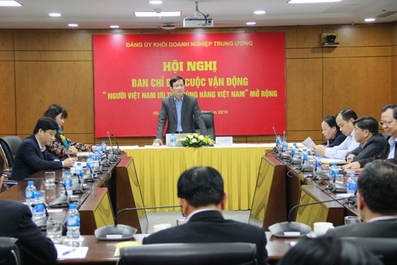 Đồng chí Phạm Tấn Công, Phó Bí thư Thường trực, Trưởng Ban Chỉ đạo Cuộc vận động của Đảng ủy Khối, chủ trì Hội nghị Ban Chỉ đạo Cuộc vận động mở rộng năm 2019.