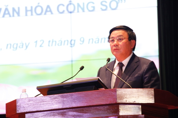 GS.TS Nguyễn Xuân Thắng – Bí thư trung ương Đảng, Chủ tịch Hội đồng Lý luận Trung ương, Giám đốc Học viện Chính trị quốc gia Hồ Chí Minh, Khối trưởng Khối thi đua các cơ quan Đảng Trung ương phát động phong trào thi đua và Hội thi “Cán bộ, công chức, viên chức các cơ quan Đảng Trung ương thi đua thực hiện văn hóa công sở”.