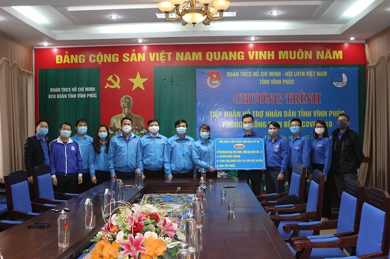 Tỉnh đoàn Vĩnh Phúc tiếp nhận hỗ trợ của Đoàn Thanh niên Tổng công ty HUD.