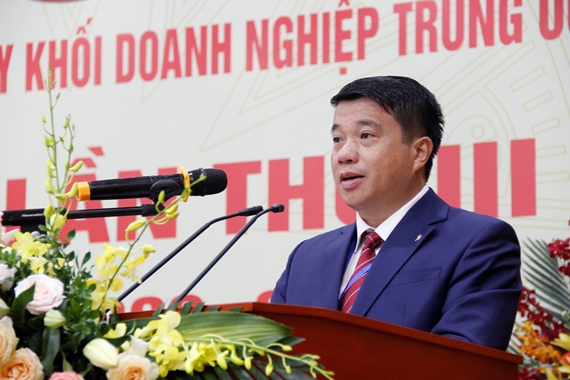 Đồng chí Y Thanh Hà Niê Kđăm, Ủy viên dự khuyết BCH Trung ương Đảng, Bí thư Đảng ủy Khối Doanh nghiệp Trung ương phát biểu chỉ đạo Đại hội.